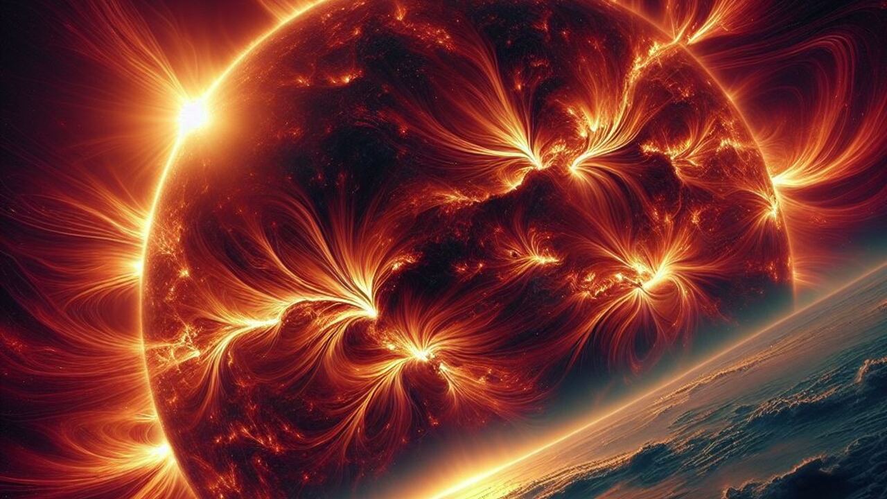 Varoitus aurinkomyrskystä, joka voi vaikuttaa Maahan.