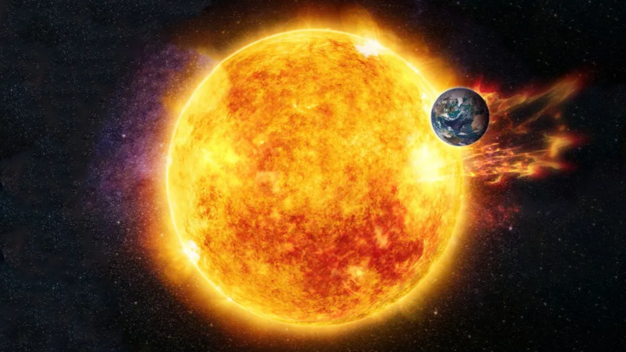 Varoitus aurinkomyrskystä, joka voi vaikuttaa Maahan.