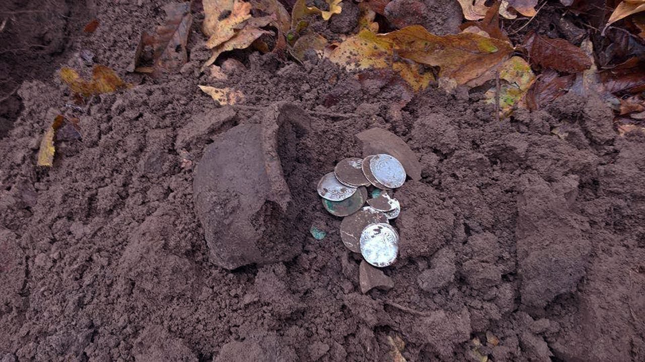 Hämmästyttävä löytö tämän maan metsästä: arkku, jossa oli 273 hopeakolikkoa, löydettiin vain 35 cm:n syvyydestä maasta.
